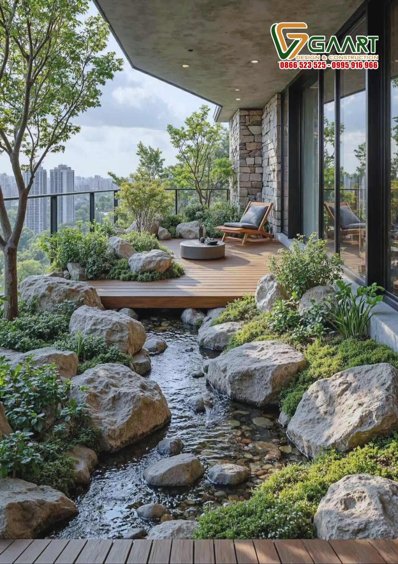 Thi công suối koi Cầu Giấy, Hà Nội