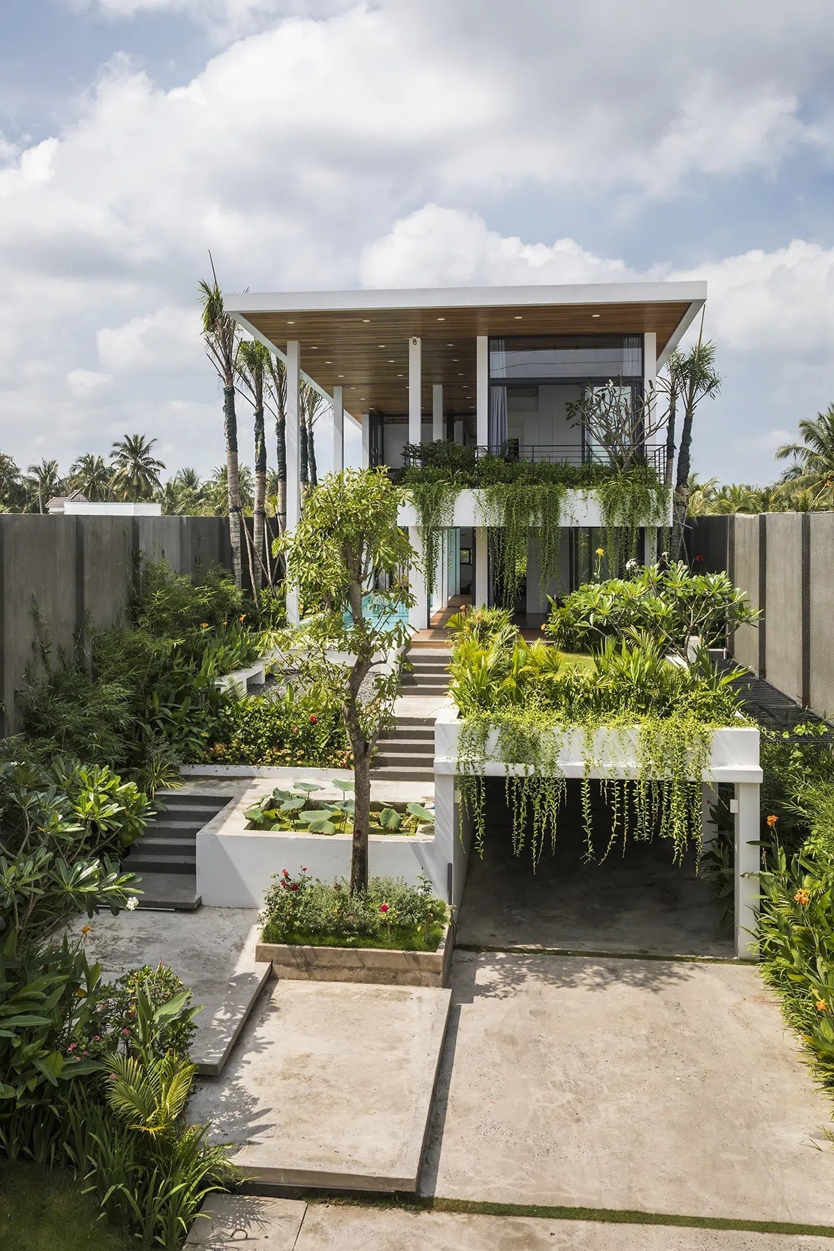 Thi công sân vườn hiện đại Long Biên