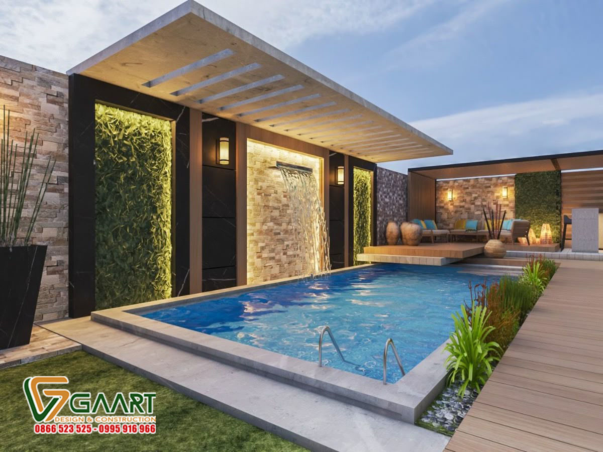 Máng thác nước inox hồ bơi