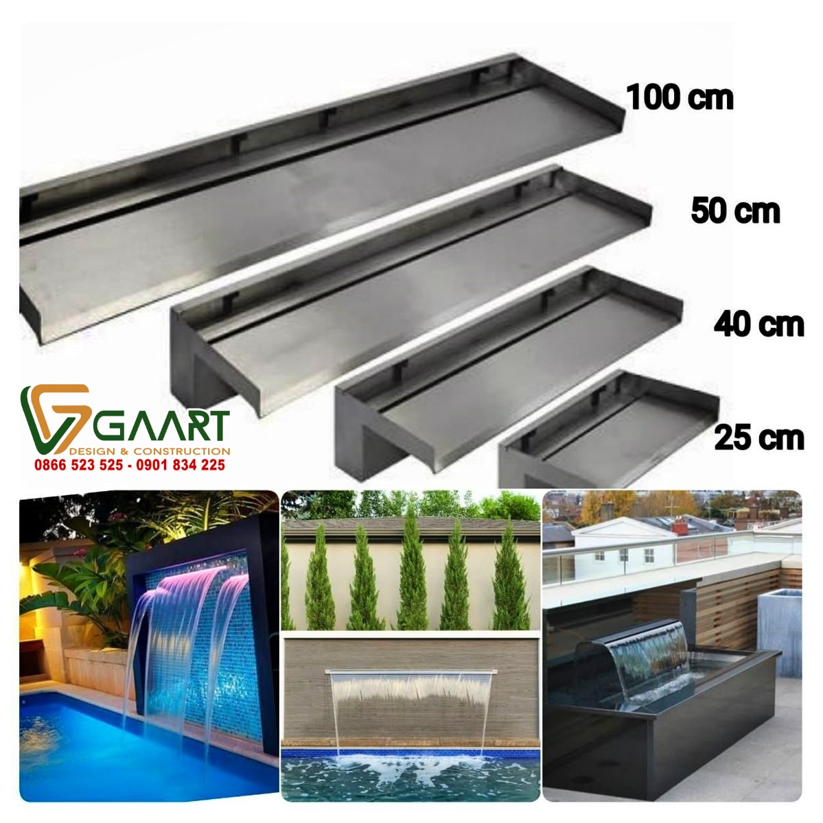 Máng tạo thác nước sân vườn