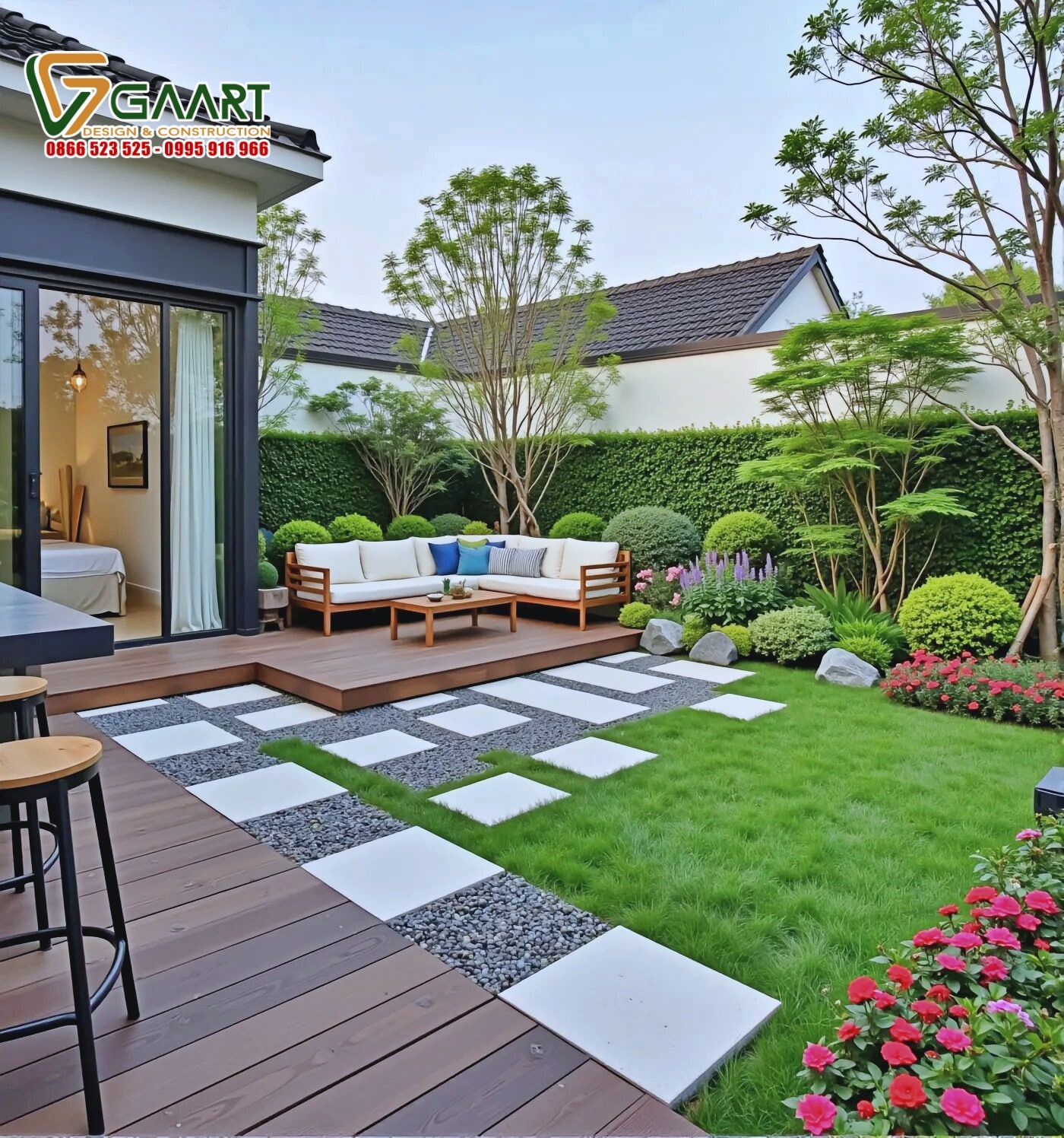 Thi công sân vườn đẹp Quảng Ninh