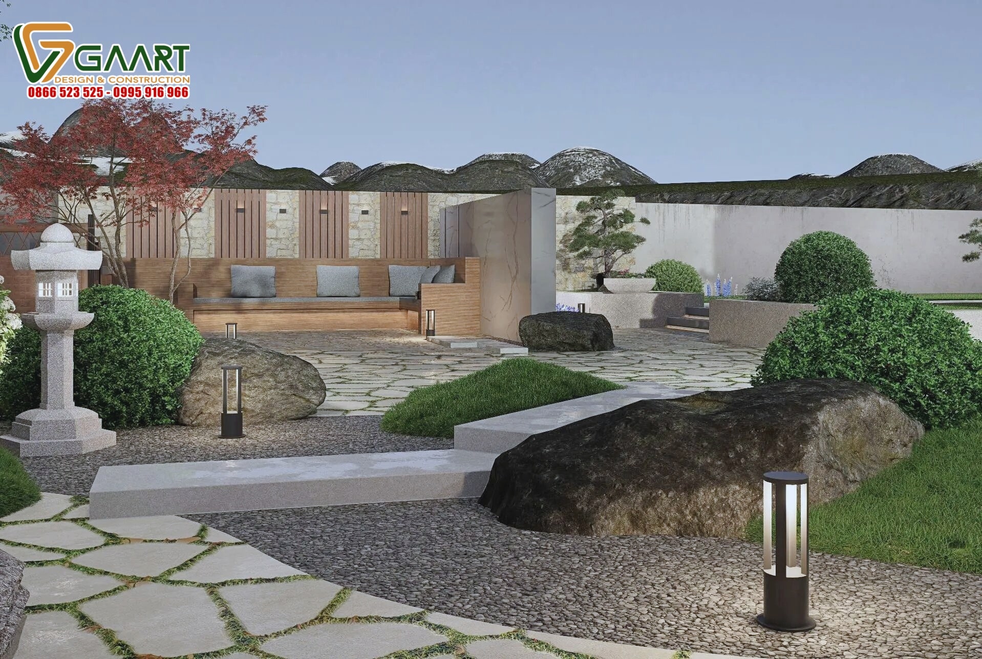 Thi công sân vườn Nhật đẹp Đông Anh