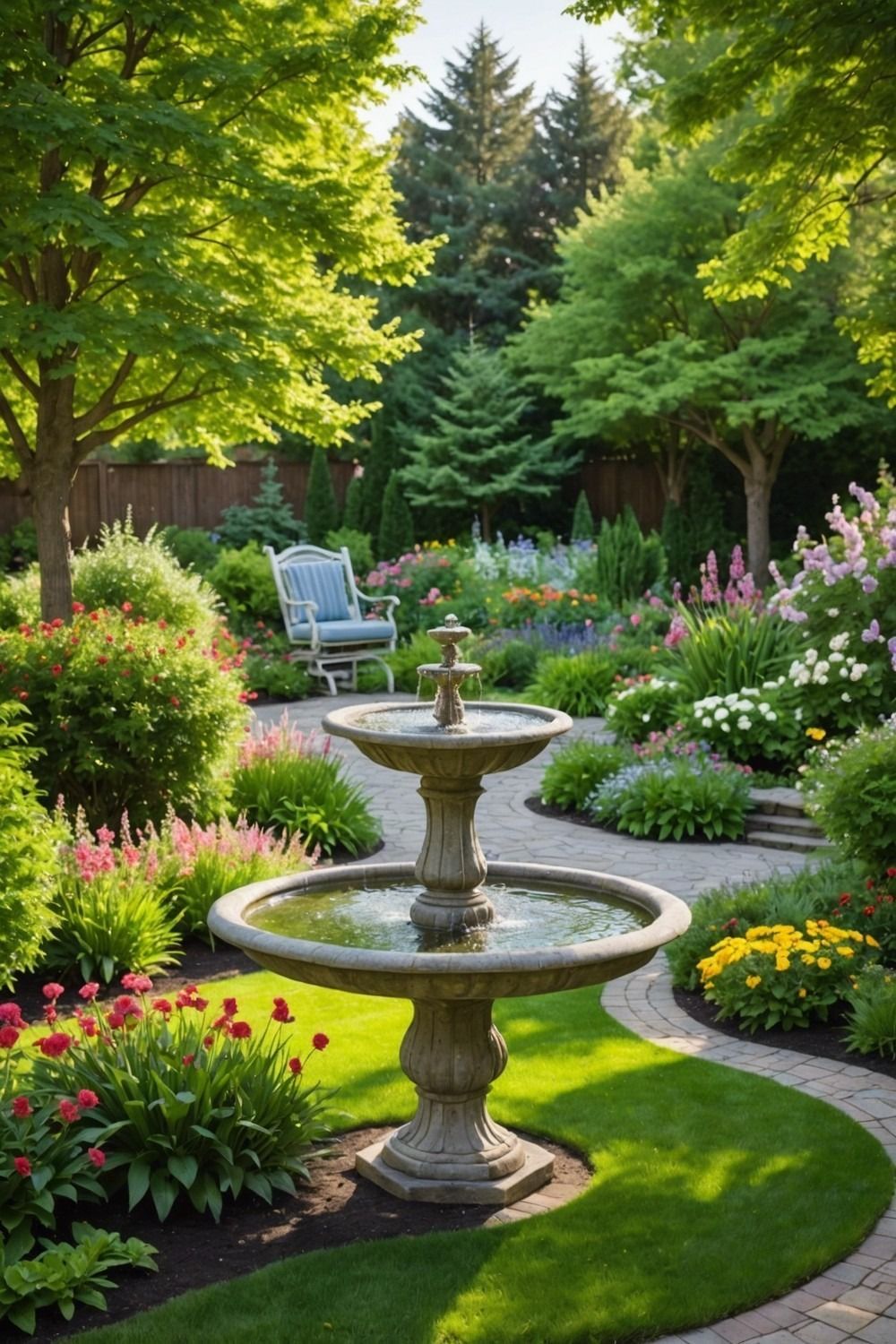 Đài phun nước sân vườn châu âu